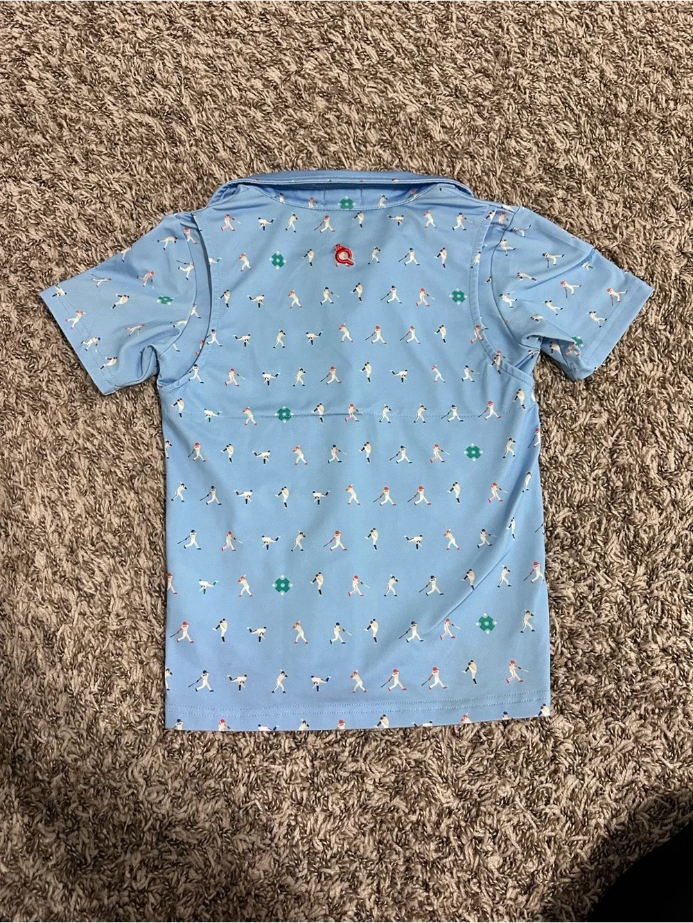 Blue Quail boys polo 4T baseball print